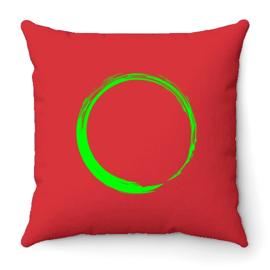 Circle Design Green Throw Pillows