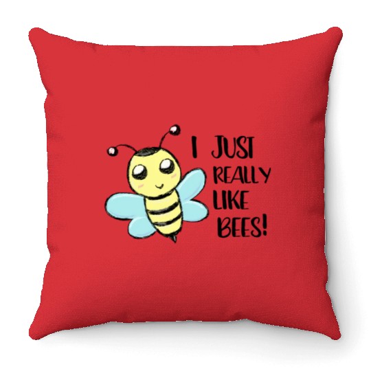 I just really like Bees Love Bee Beekeeper Throw Pillows