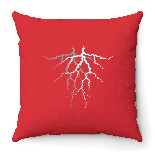 pattern lightning thunder weather storm storm elec Throw Pillows