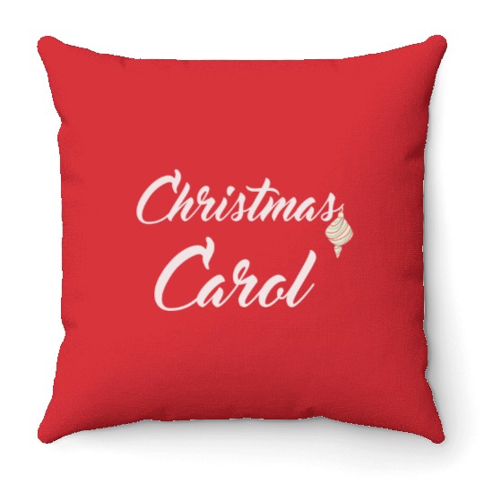 Christmas Carol with xmas decoration for Carols Throw Pillows