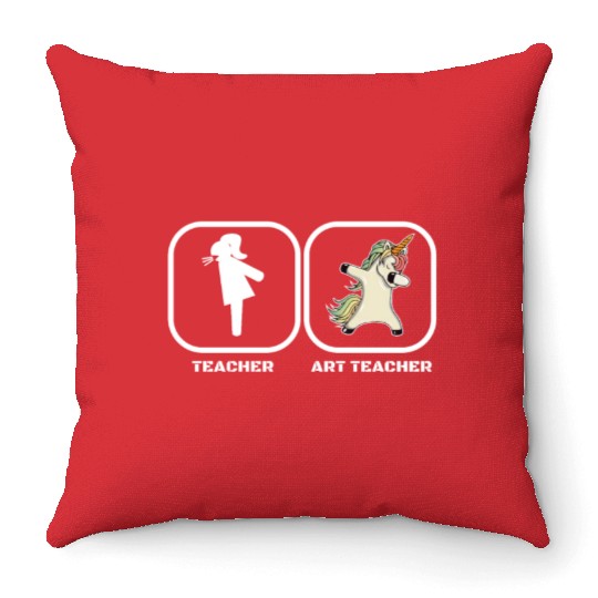Teacher Art Teacher Unicorn Throw Pillows