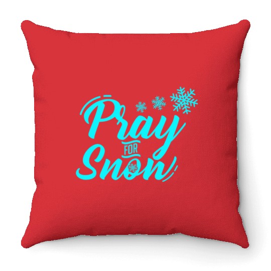 Pray for Snow Snow White Christmas Praying Throw Pillows