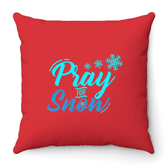 Pray for Snow Snow White Christmas Praying Throw Pillows
