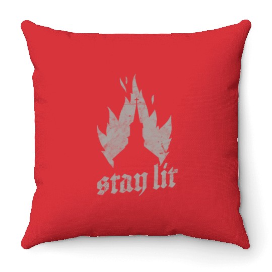 Occult Burning Church - Unholy Satanic Devil Throw Pillows