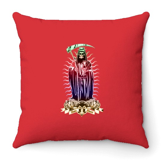 Santa Muerte - Santisima Muerte - Holy Death Throw Pillows