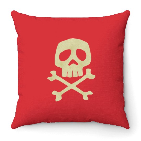 Misfits Style Captain Harlock Skull Crossbones Throw Pillows
