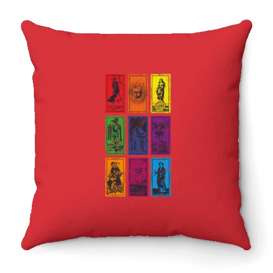 Occult Alchemy Tarot Card The Death Devil Throw Pillows