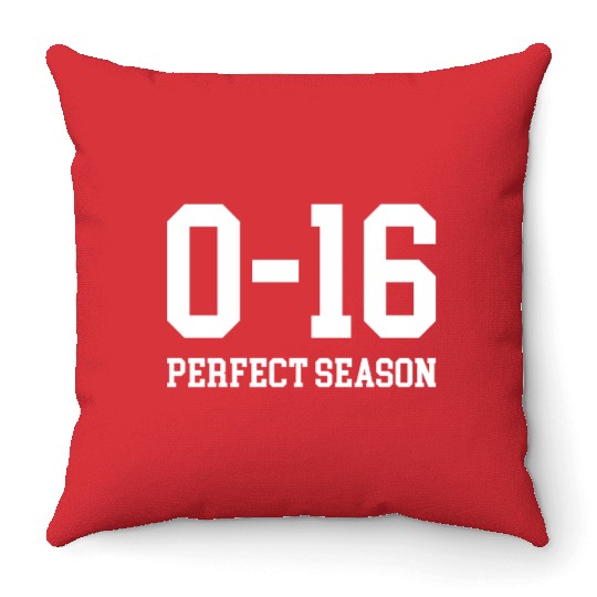 Detroit Lions 0 16 Perfect Season Throw Pillows