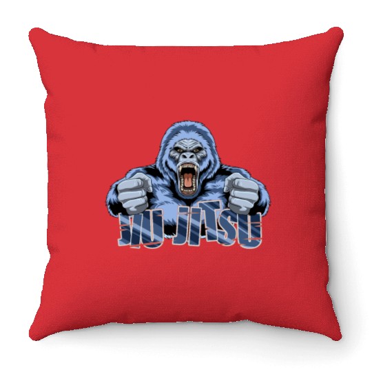 BJJ Gorilla - BJJ Jiu-Jitsu, Grappling and MMA Throw Pillows