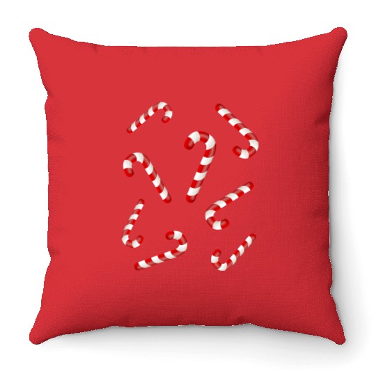 Candy Canes Throw Pillows