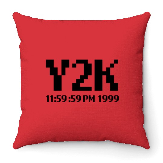 Funny Y2K Black 01 Throw Pillows