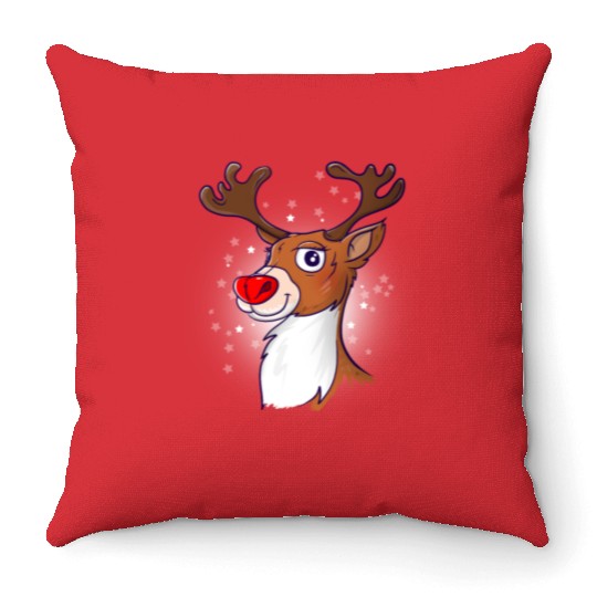 Rudolph The Red Nosed Reindeer Throw Pillows