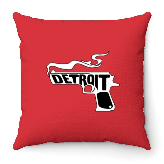 Detroit Smoking Gun Michigan American State Throw Pillows