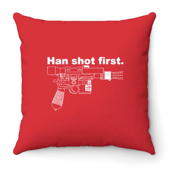 Han shot first Throw Pillows
