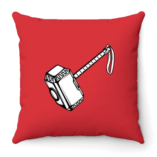 Hammer Thor myth fable god greek gift Throw Pillows