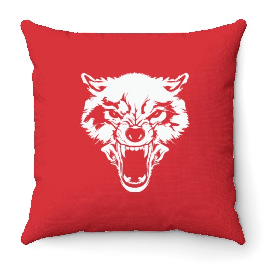 Wolf Bad Wolf Alpha Wolf Throw Pillows