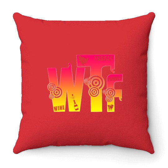 Thanksgiving Turkey Wine Family Tradition Gift Throw Pillows