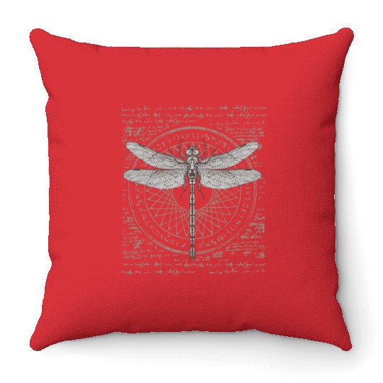 Ancient Science Dragonfly Study Alchemy Symbol Throw Pillows