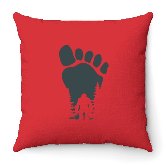 Sasquatch Yeti Bigfoot Wild man Funny saying Throw Pillows