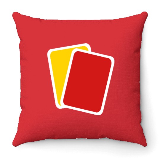 Red yellow card Throw Pillows