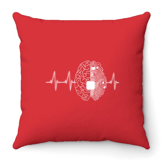 Programming Lover Programmer Heartbeat design Throw Pillows