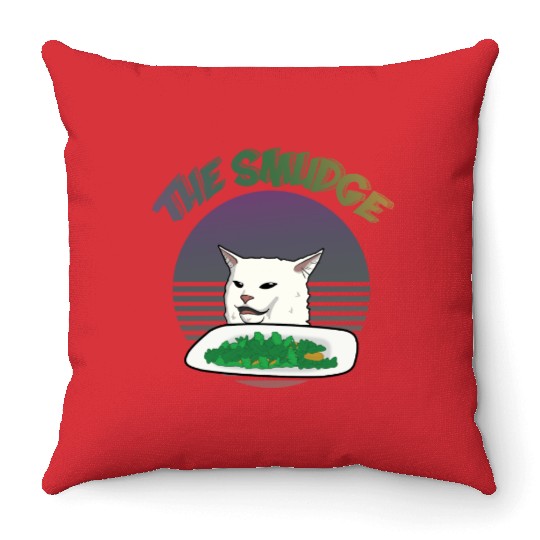 Smudge The Cat Meme Throw Pillows