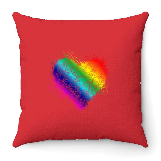 Rainbow Heart Vintage <3 Throw Pillows
