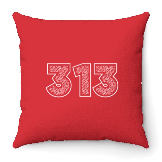 313 Detroit Welcome To Michigan US City America Throw Pillows