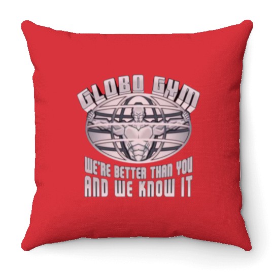 globo gym costume Throw Pillows