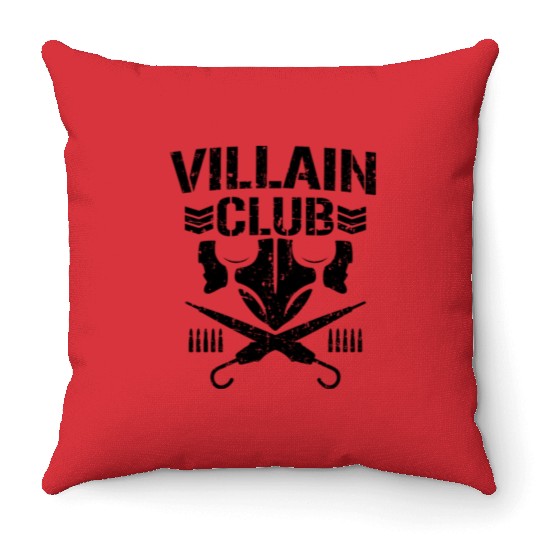 villain bullet club Throw Pillows