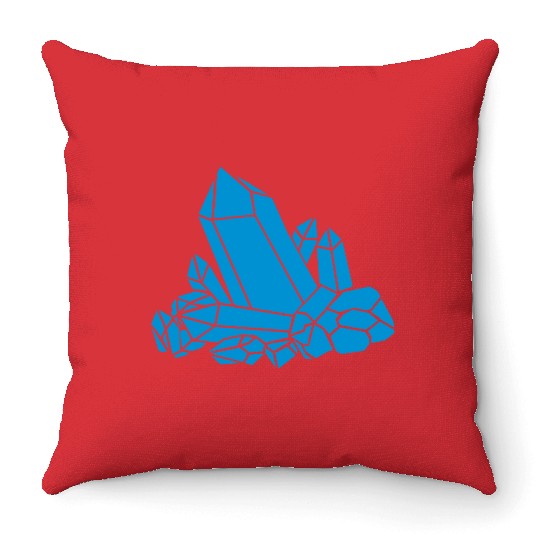 Blue crystal clipart Throw Pillows