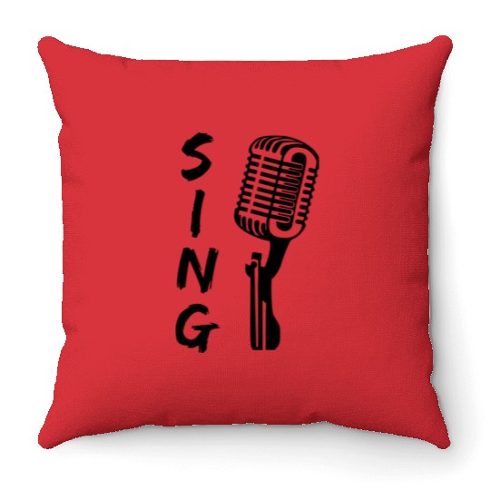 Microphone - Singing Throw Pillows