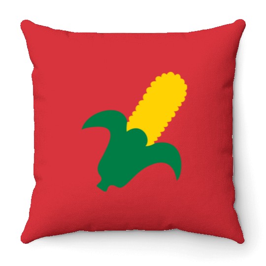 corn corncob farmer farming vegetable food gift Throw Pillows