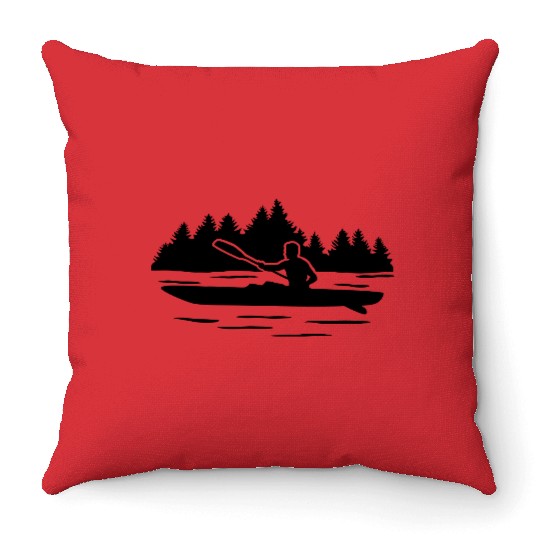 Canoe, Kayak and Nature Throw Pillows