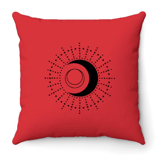 Sun and Moon Crescent Moon Throw Pillows