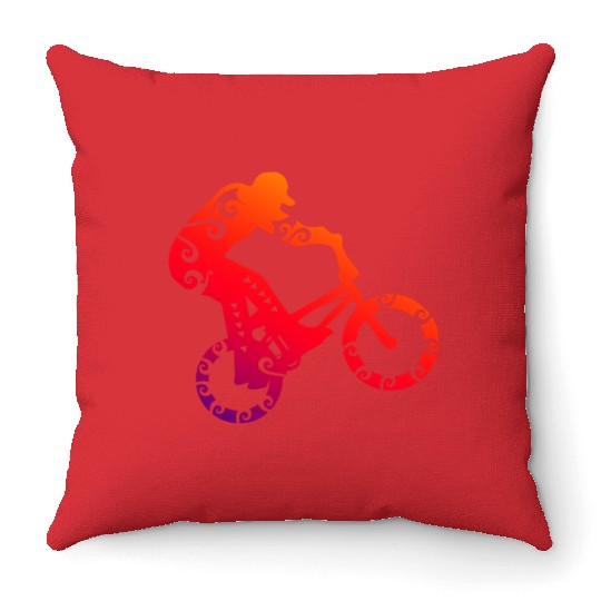 Maori BMX Bike Motocross T Tattoo Gift Idea Throw Pillows