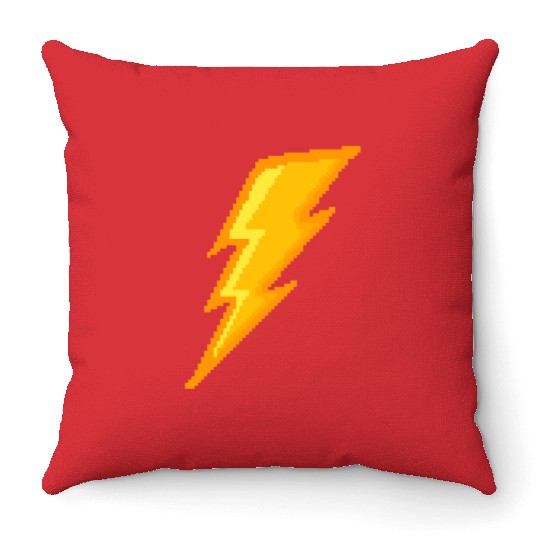 Lightning bolt Pixel Throw Pillows