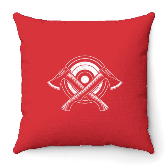 Bullseye Axe Throwing - Cool Axe Thrower Gift Throw Pillows