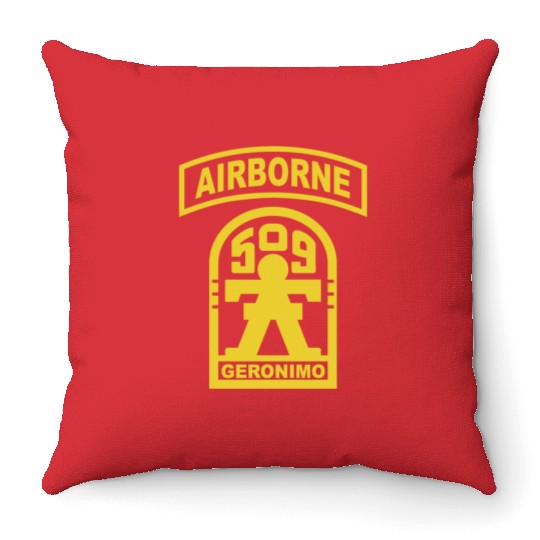 Geronimo 509th Airborne Parachute Infantry US Army Throw Pillows