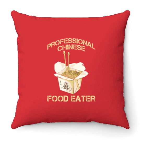 Professional Chinese Food Eater Asian Noodle Lover Throw Pillows