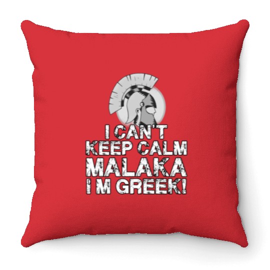 Greek Sparta Helmet Greece Malaka Hellas Throw Pillows