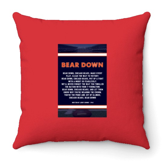 Bear Down Lyrics Poster Throw Pillows