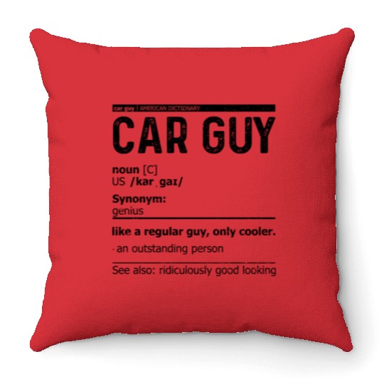 Car Guy Definition Throw Pillows