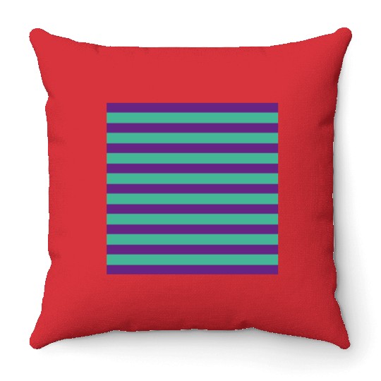 Stripes Purple Green Throw Pillows