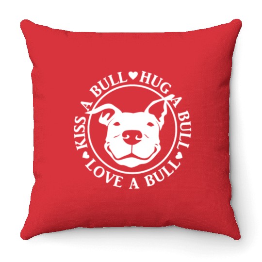 Love-A-Bull Pitbull Bully Dog Rescue Throw Pillows
