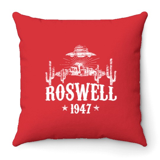 Roswell Flying Saucer 1947, Storm Area 51, UFO Throw Pillows