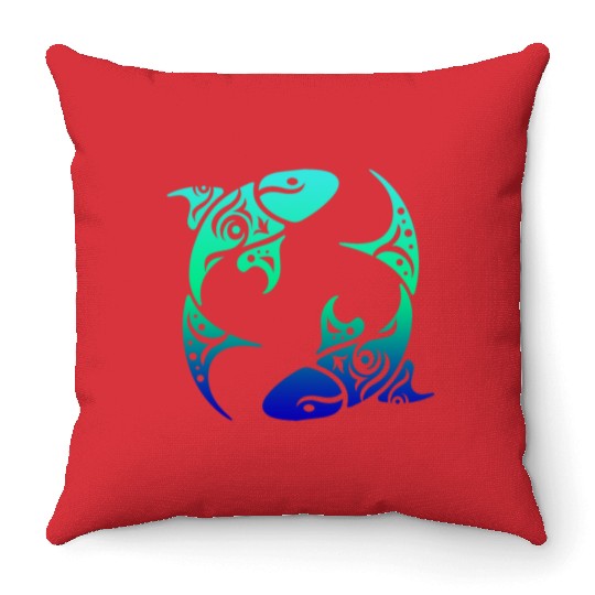 T Tattoo Pisces Horoscope Gift Idea Throw Pillows