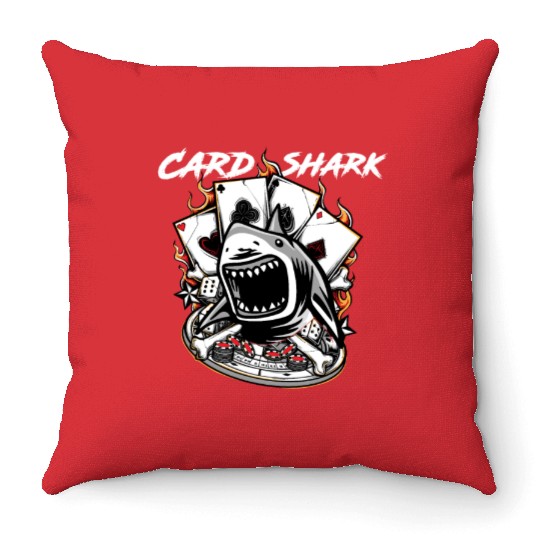 Vintage Card Shark Poker Player - Awesome Gift Throw Pillows