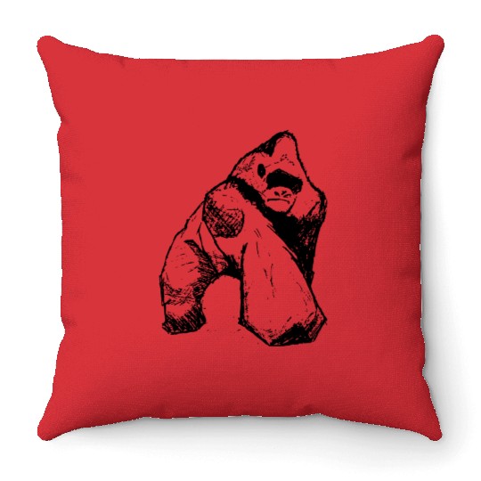 Stay Strong Gorilla Throw Pillows