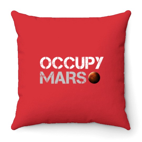 Occupy Mars Space Throw Pillows